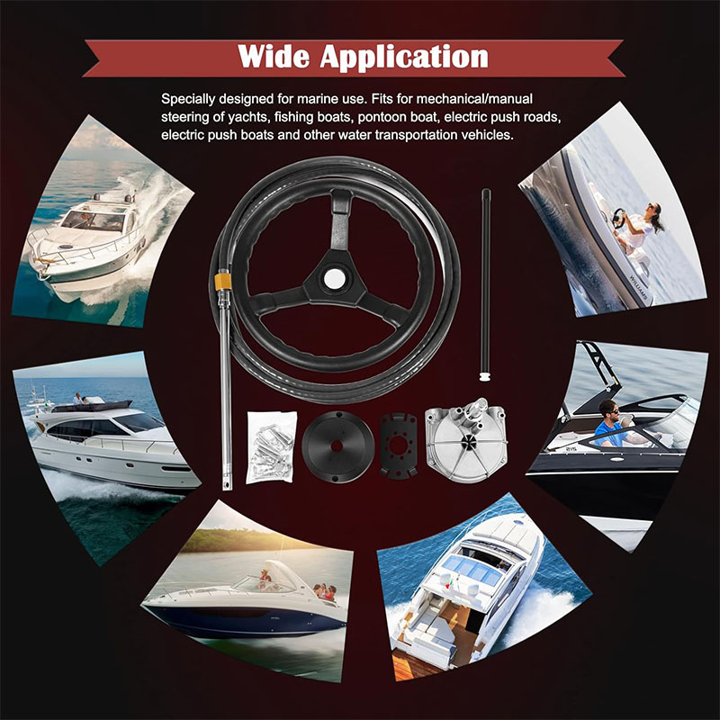 Boats Steering System, 15 Feet - Fishing Boat Steering Wheel review and price