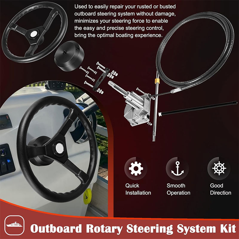 Boats Steering System, 15 Feet - Fishing Boat Steering Wheel review and price